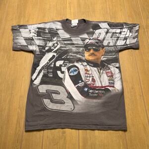 Vintage Dale Earnhardt All Over Print NASCAR T Shirt Chase Authentic Sz M Y2K